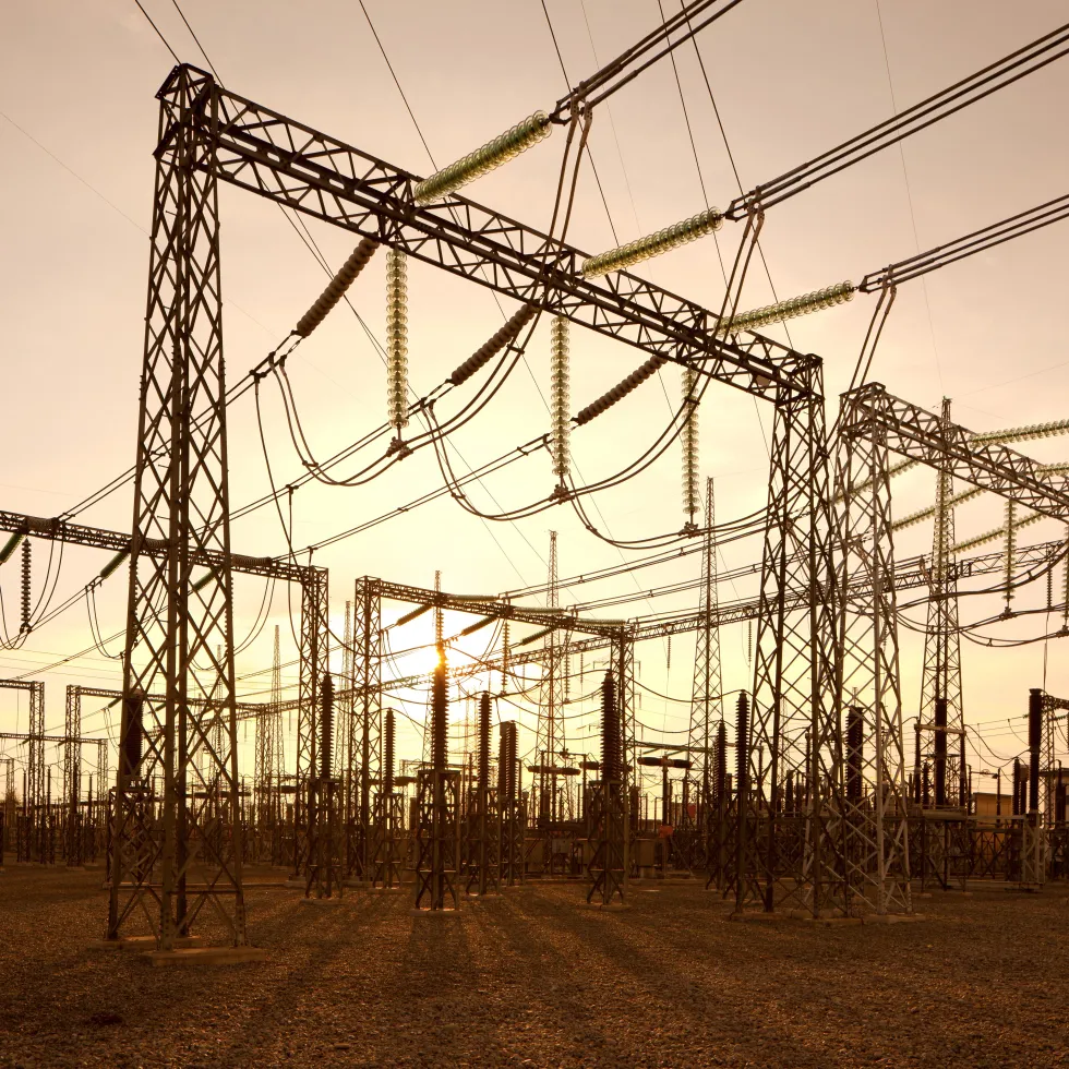 A picture of an electrical power station