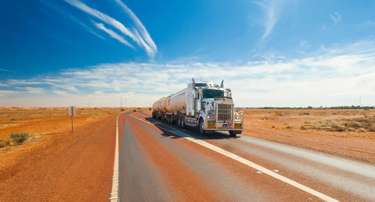 Rural Lorry Truck on Highway With Big Sky