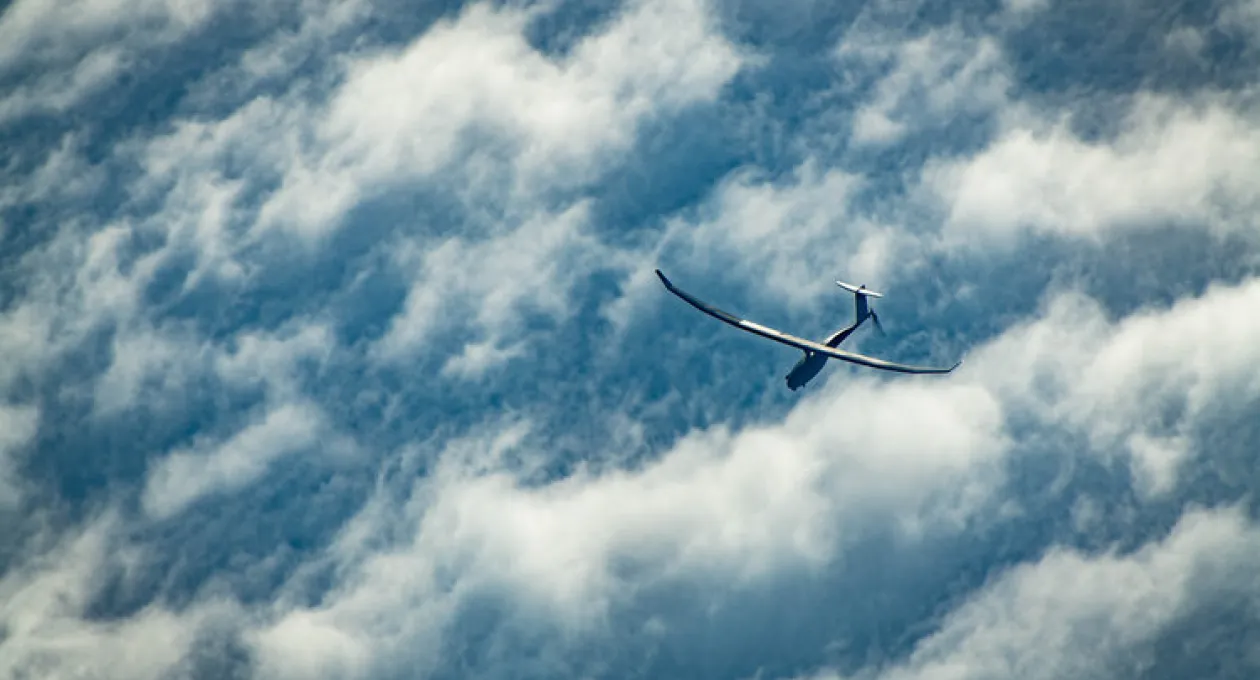 UAV flying above clouds