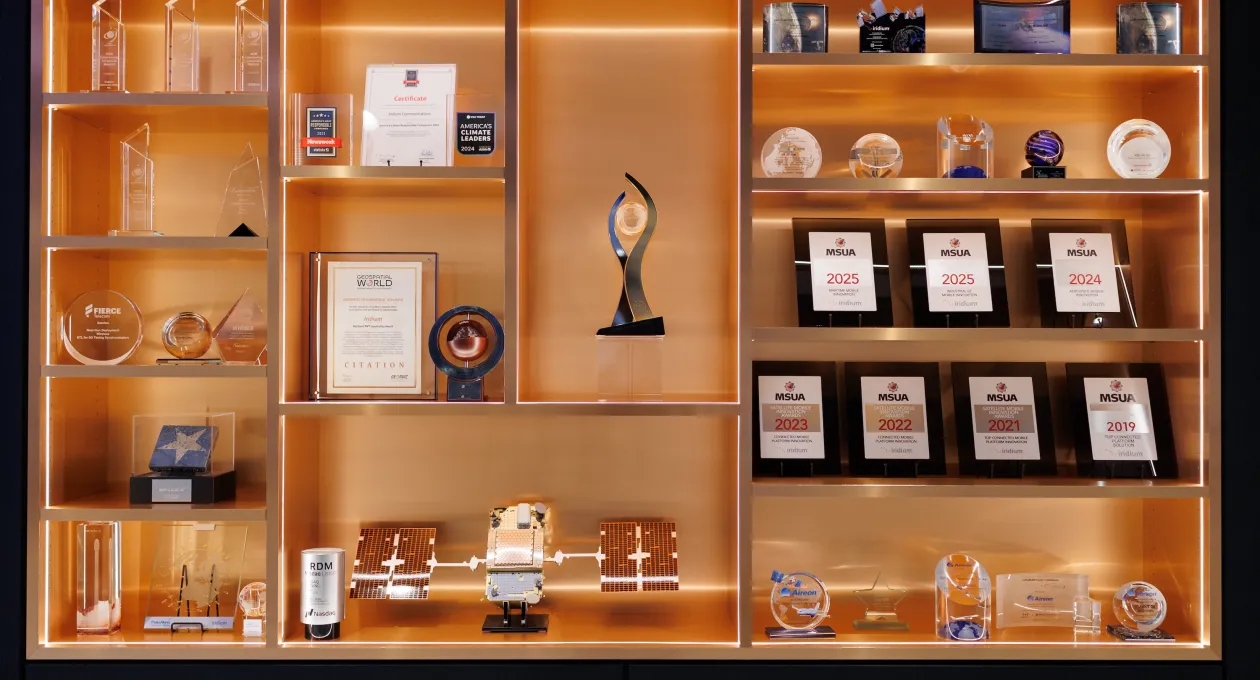 Iridium Headquarters Awards Shelf