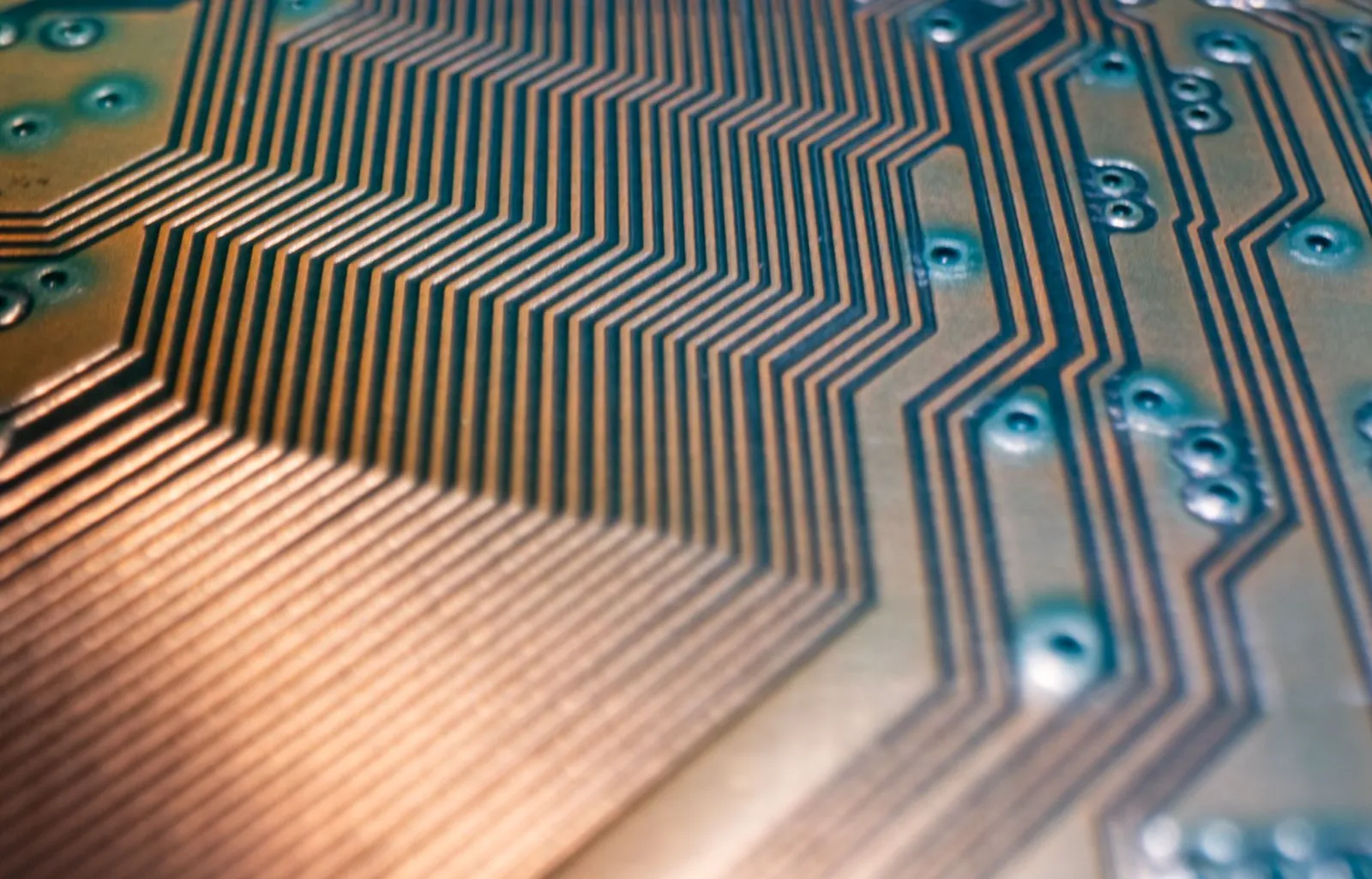 Electronic circuit board closeup. Electronic motherboard card.