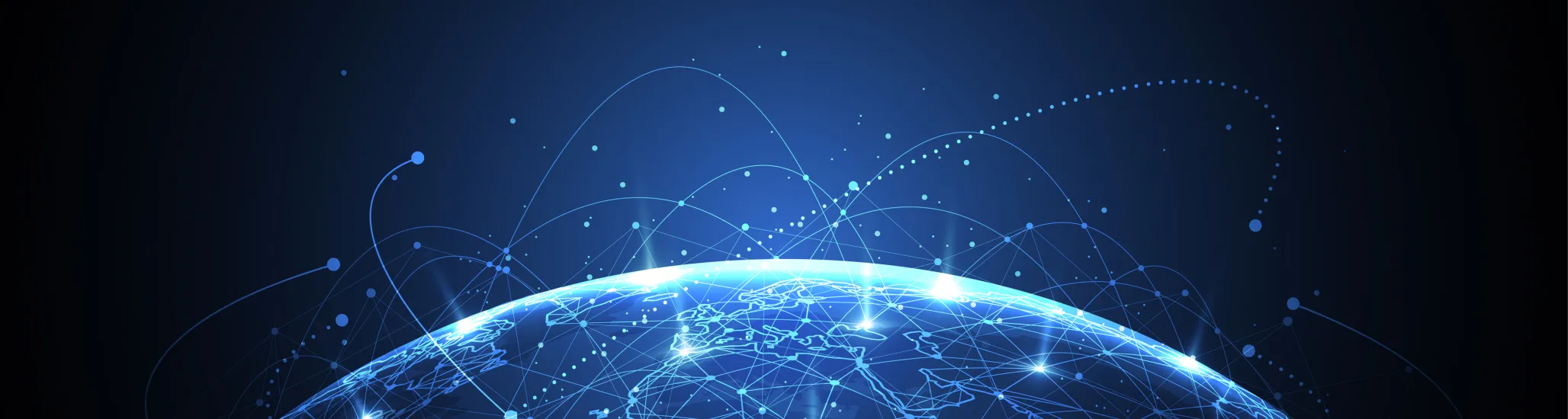 Global network connection. World map point and line composition concept of global business.