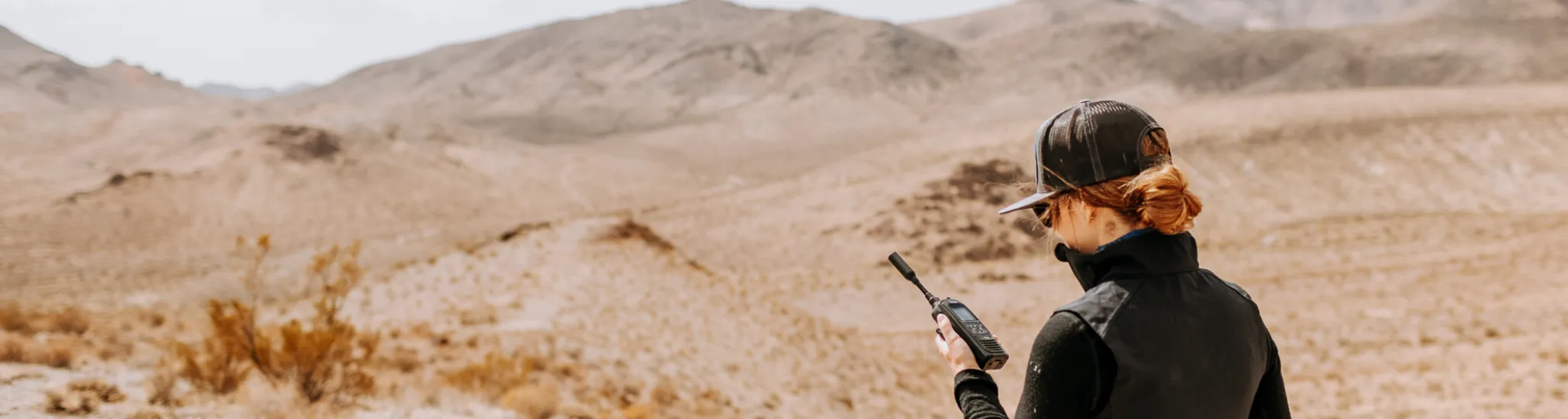 A woman using device