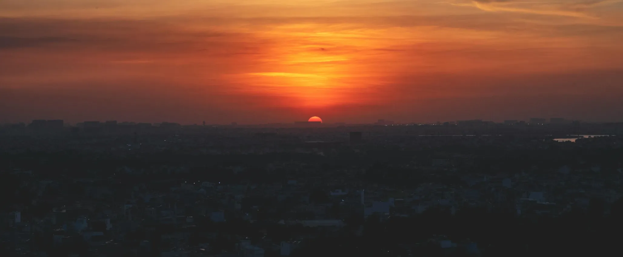 City scape at dusk during a blackout