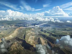 long range drones in action, dynamic and cinematic view, high-definition shots