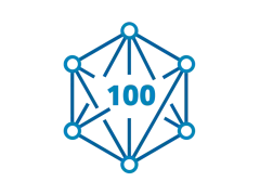 Icon of 6 connected data points - representing Iridium Certus 100