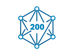 Icon of 6 connected data points - representing Iridium Certus 200