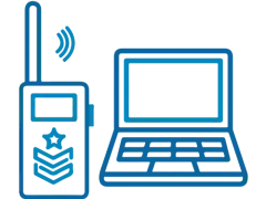 Icon of a satellite phone and a laptop