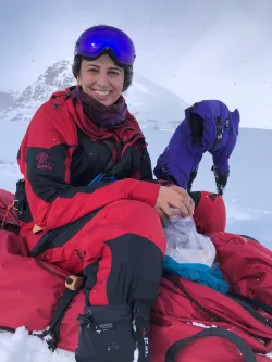 Smiling women in the South Pole