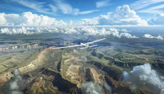 long range drones in action, dynamic and cinematic view, high-definition shots