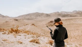A woman using device