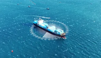 Ship on the water - featuring navigation and connectivity details