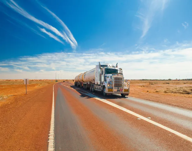 Rural Lorry Truck on Highway With Big Sky