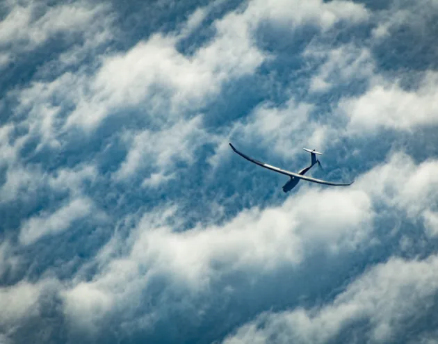 UAV flying above clouds