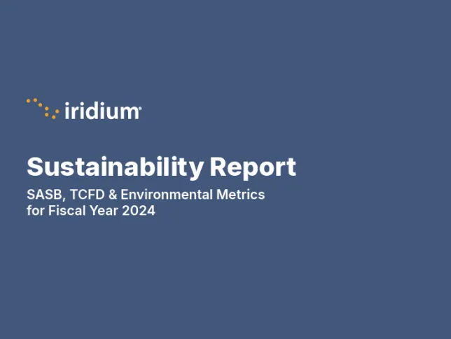 Cover image of Iridium 2024 sustainability report