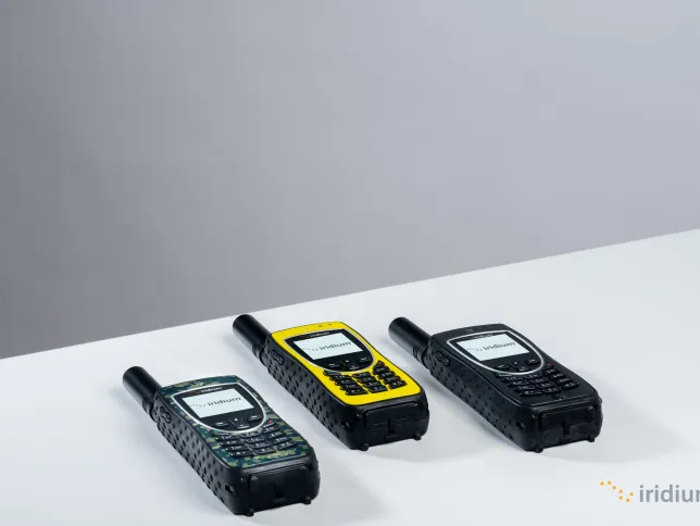 Iridium Extreme Handset Family lying flat on table