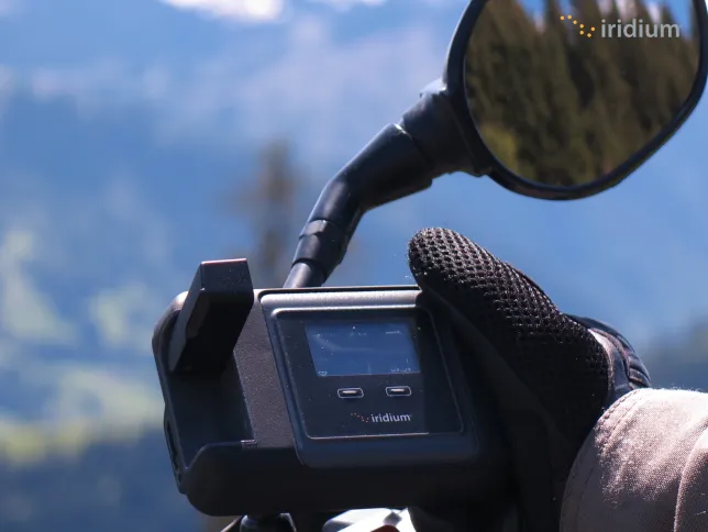 Iridium Go! held in a hand