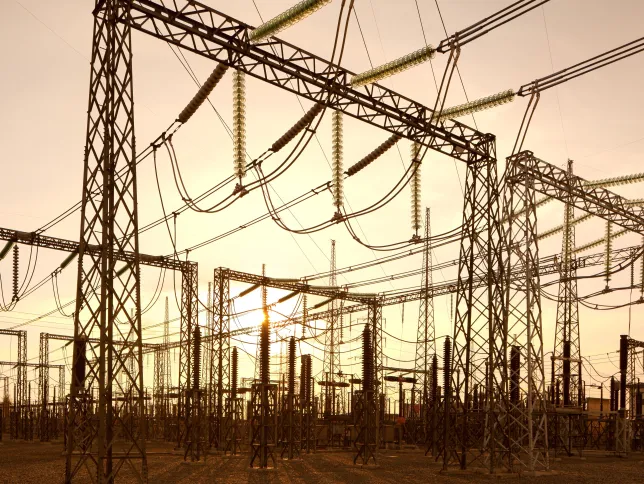 A picture of an electrical power station