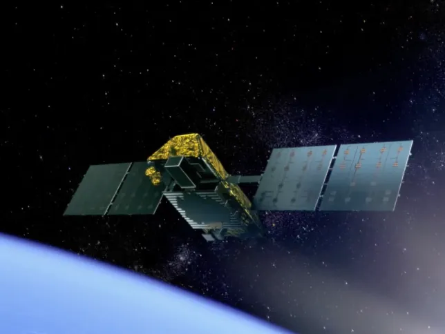 Satellite orbiting above the earth