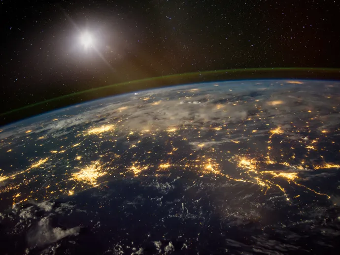 Lights from areas in the Gulf Coast states of Texas, Louisiana, Mississippi and Alabama, satellite view, The elements of this image furnished by NASA.