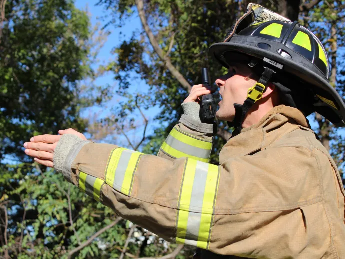 firefighter with ptt