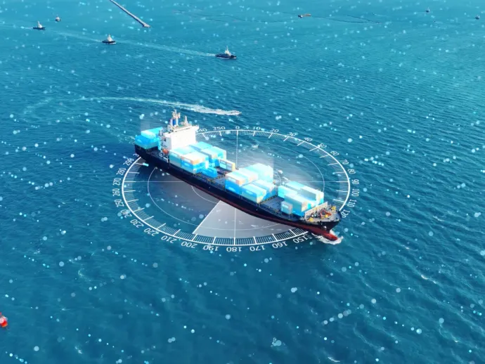 Ship on the water - featuring navigation and connectivity details