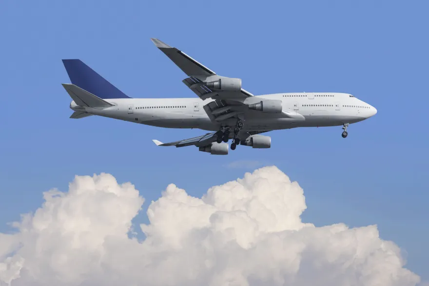 Airplane Boeing 747 flying in the sky