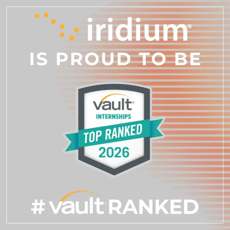 Iridium is proud to be a Vault top ranked internship program for 2026.