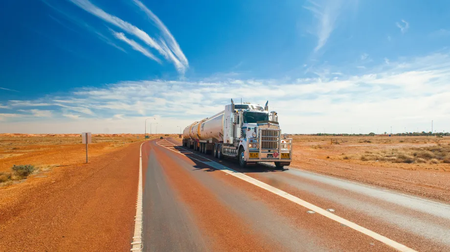 Rural Lorry Truck on Highway With Big Sky