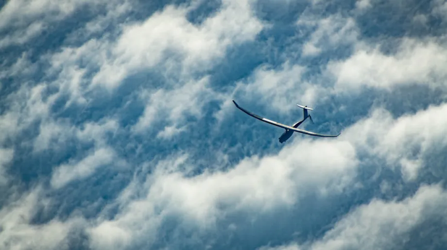 UAV flying above clouds