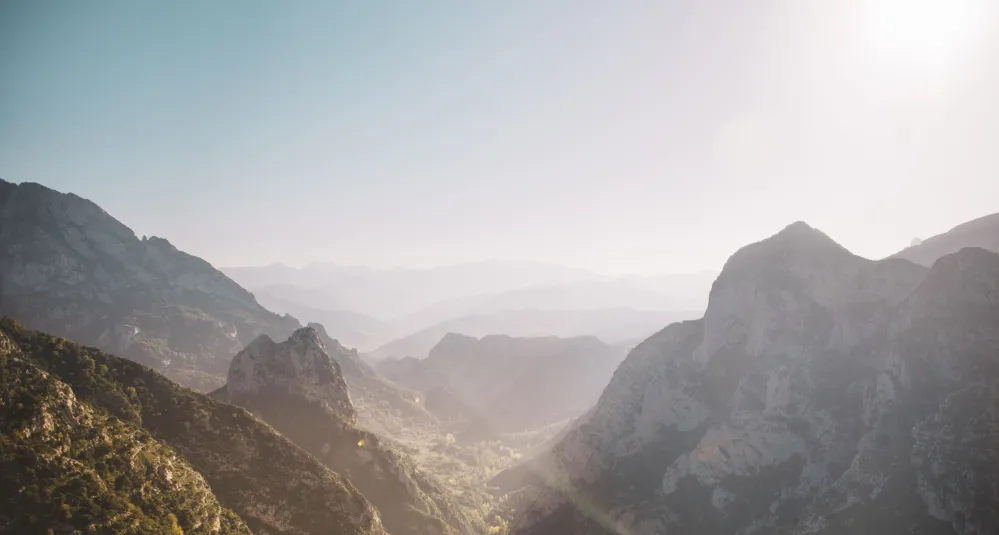 A narrow valley in Picos de europa mountain range, northern Spain.