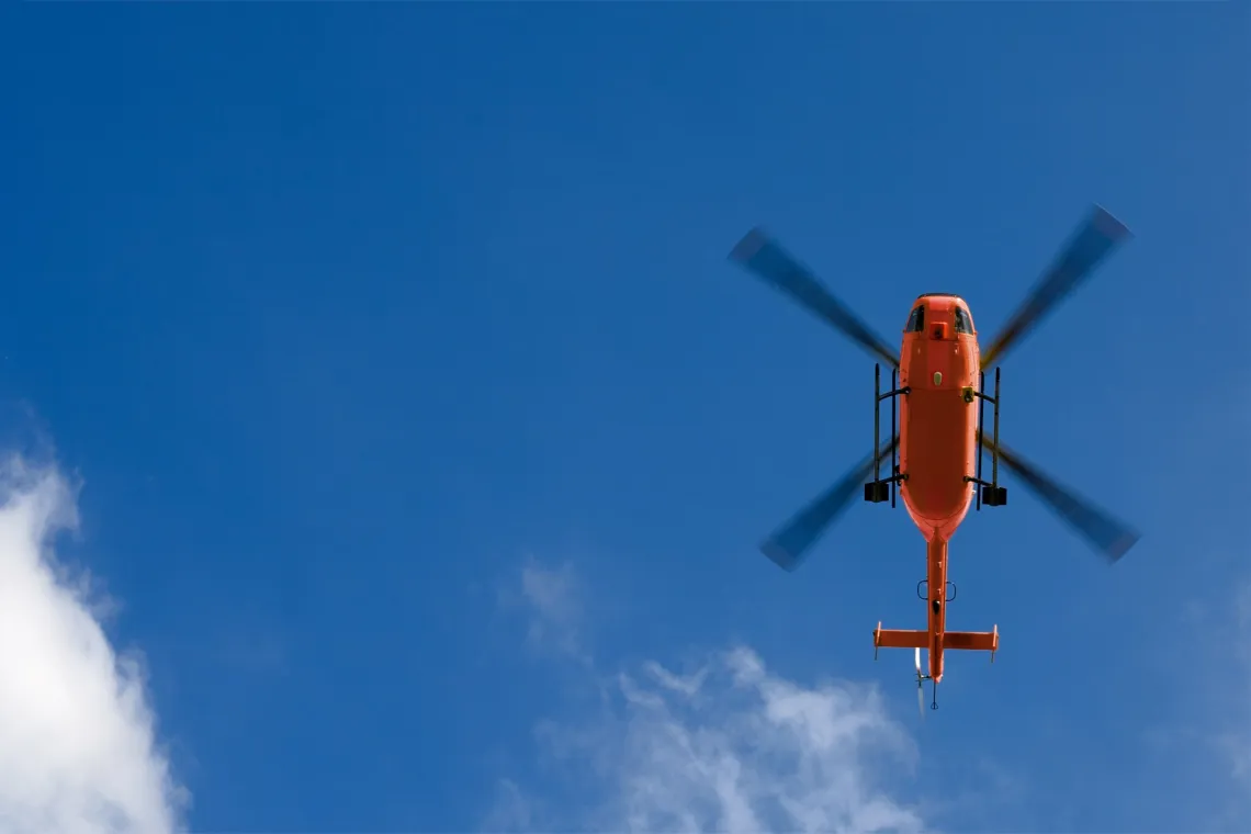 Rescue helicopter - low angle view