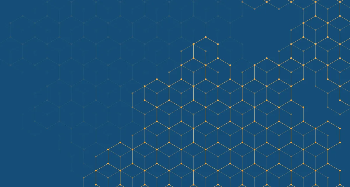Yellow Geometric shapes on a navy blue background