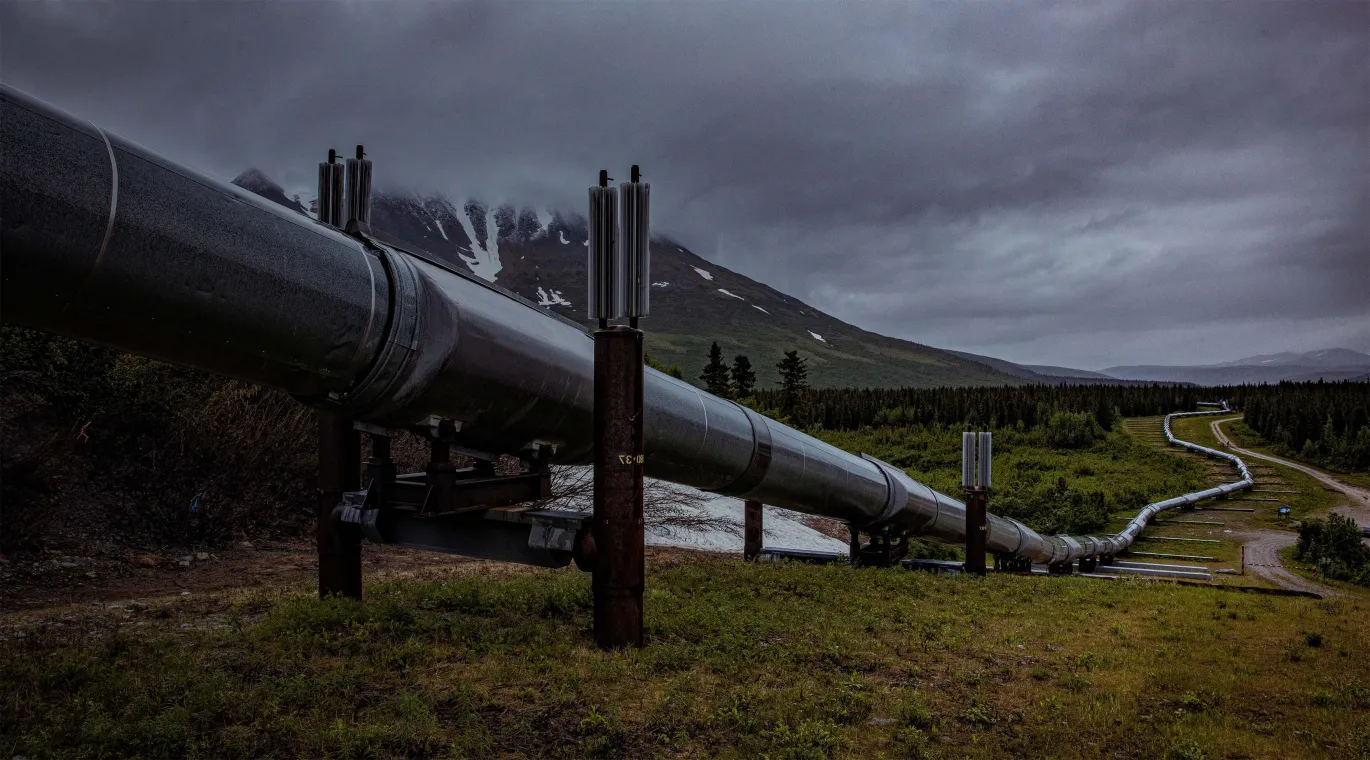 Oil pipeline in remote Alaskan territory
