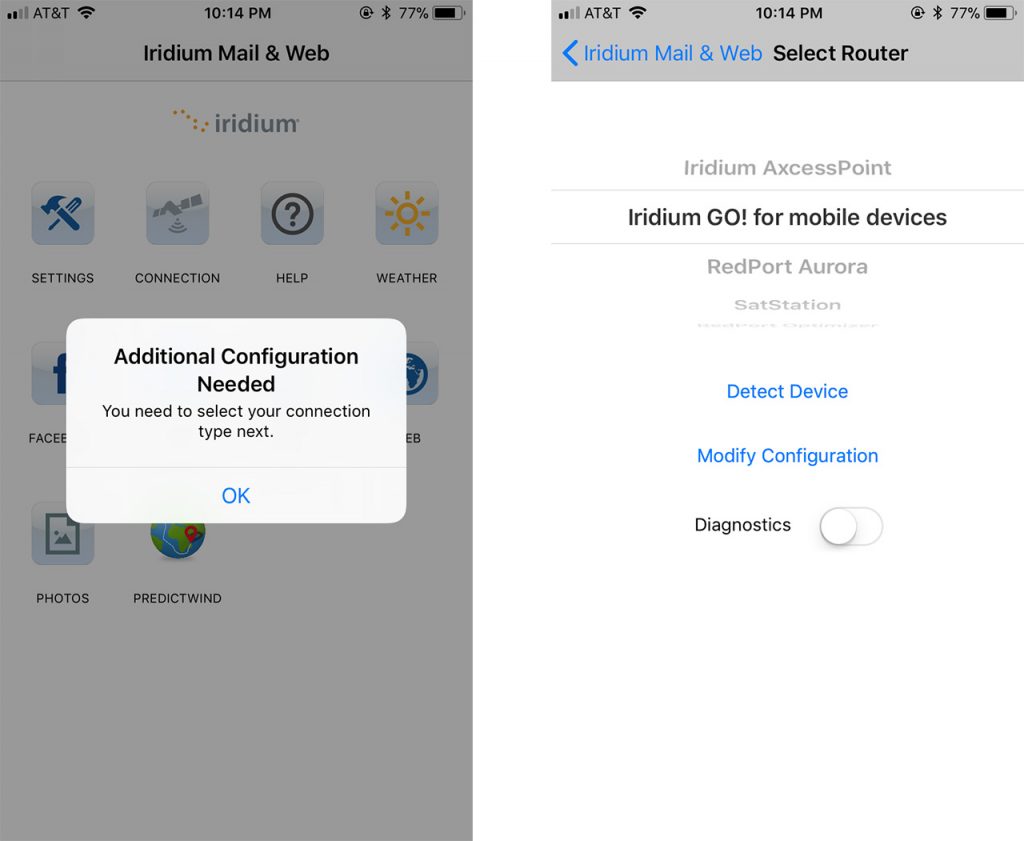 Screenshot showing configuring router settings on iOS.