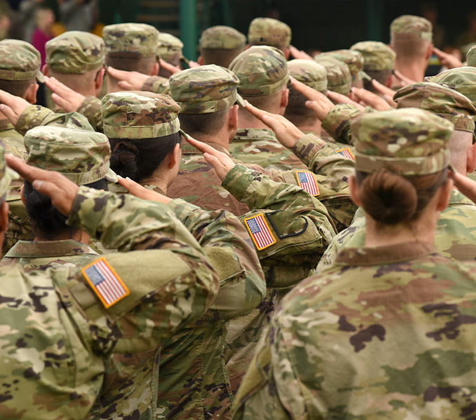 Soldiers salute