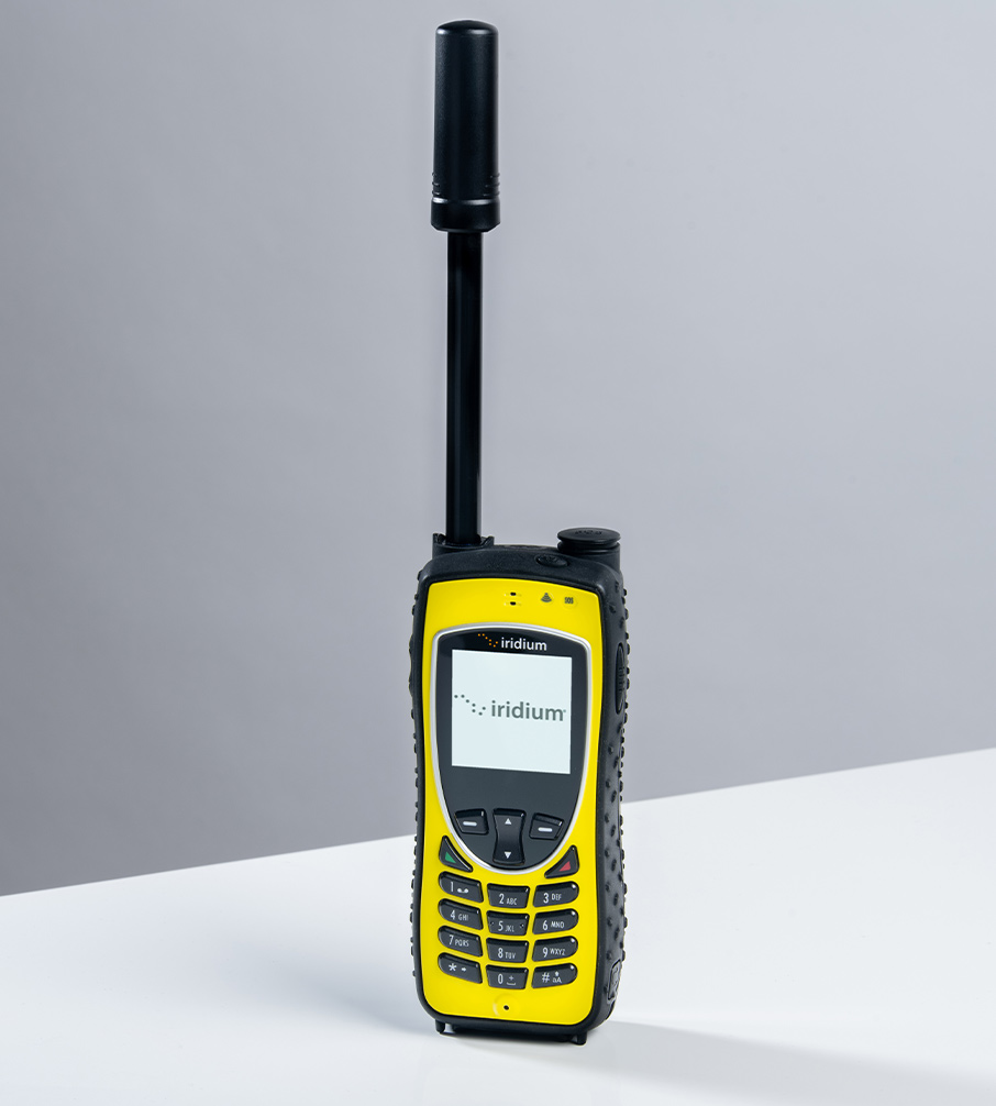 Iridium Extreme in Safety Yellow with extended antenna