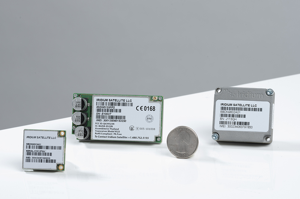 Iridium narrowband modules to scale