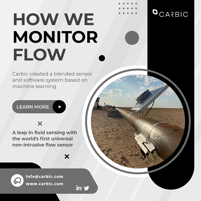 graphic depicting how Carbic Ultraflow monitors flow